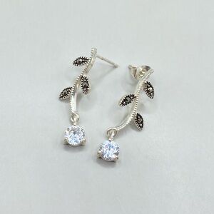 Silpada Marcasite Cubic Zirconia Flower Earrings